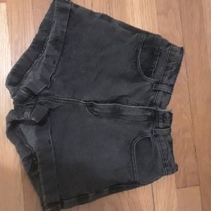 American Apparel washed black high waist shorts